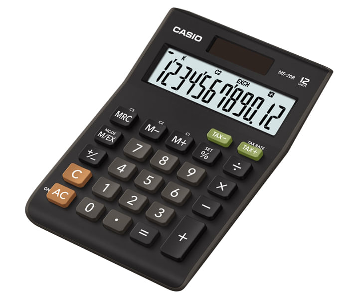 Calculator de birou 12 digits Casio MS-20B negru Casio imagine 2022 depozituldepapetarie.ro