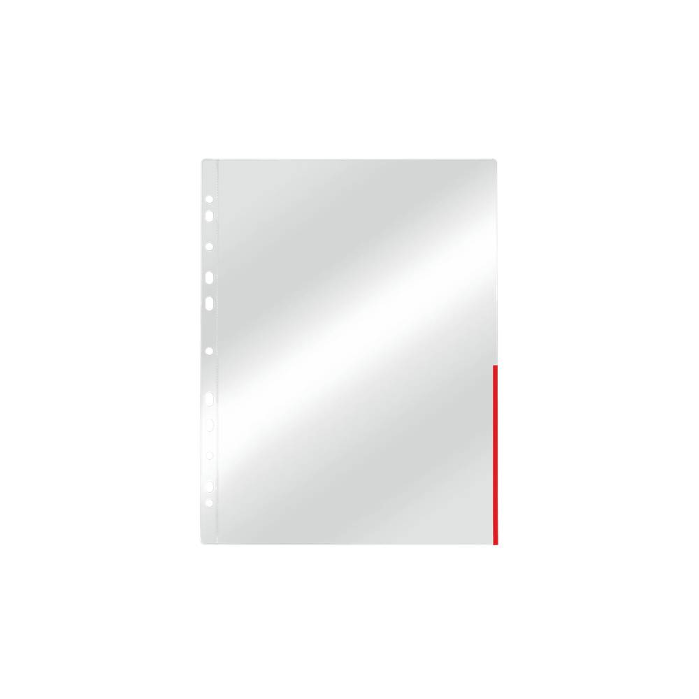 Folie de protectie Esselte A4 105 microni margine color 100 bucati/set Folie de protectie Esselte A4 105 microni margine color 100 bucati/set rosu