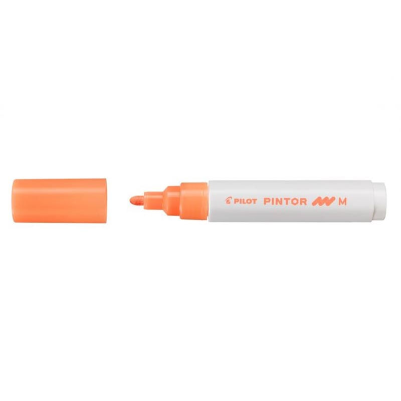 Set 6 markere cu vopsea Pilot Pintor M 4.5 mm varf rotund Marker cu vopsea Pintor mediu Pilot 6 buc/bax Orange Pal
