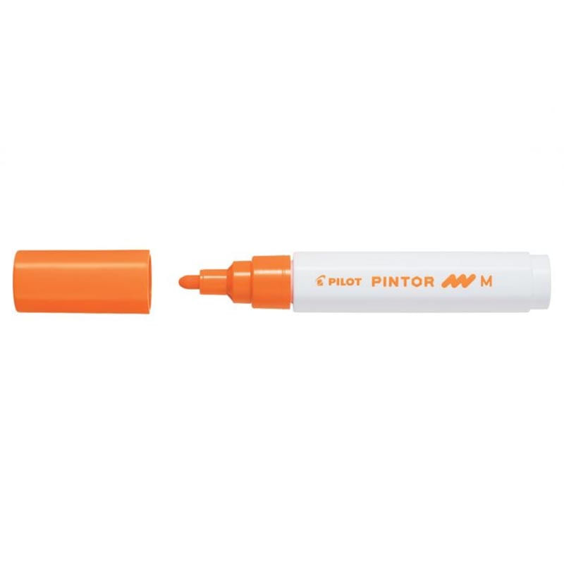 Set 6 markere cu vopsea Pilot Pintor M 4.5 mm varf rotund Marker cu vopsea Pintor mediu Pilot 6 buc/bax Orange