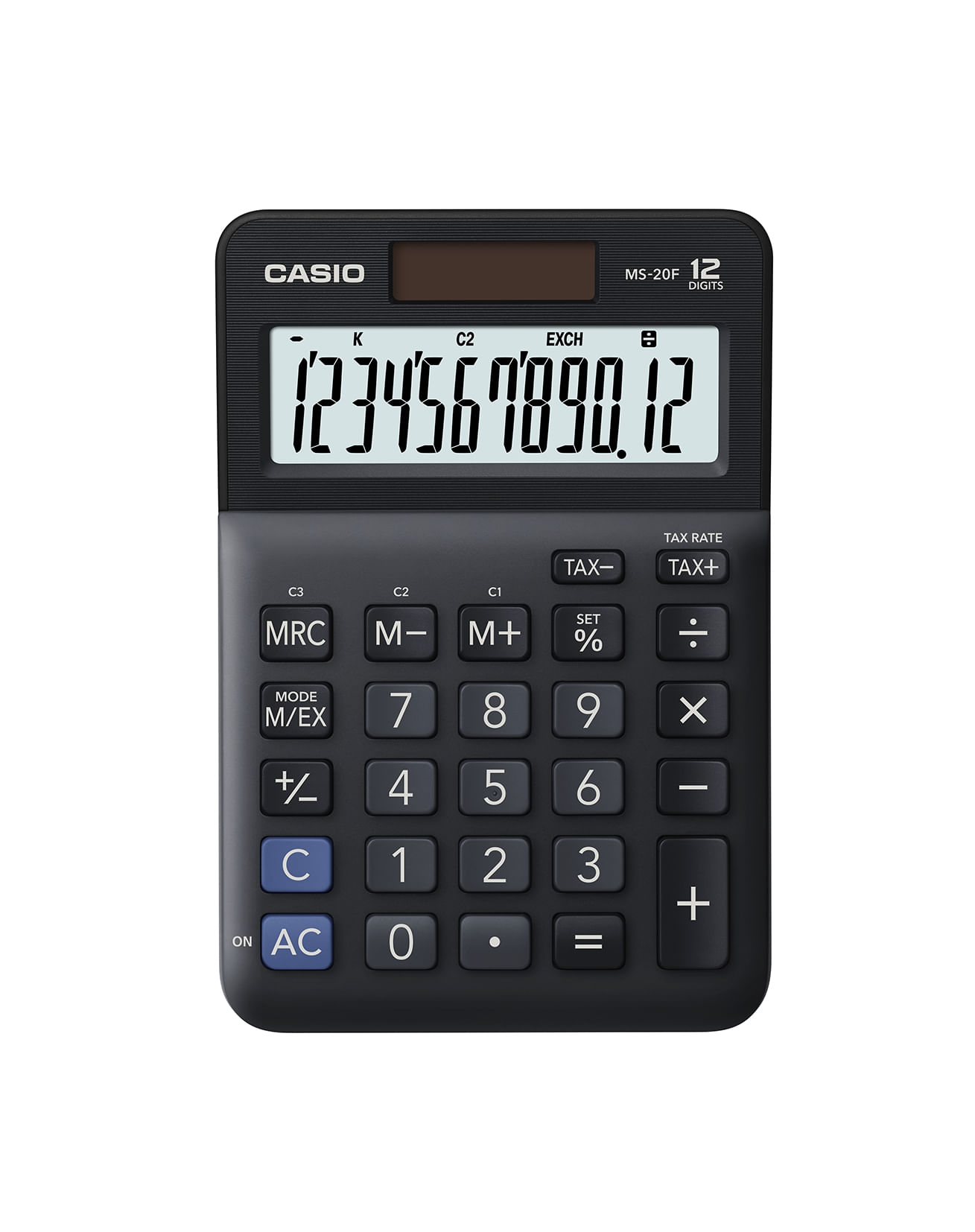 Calculator de birou 12 digits Casio MS-20F negru Casio imagine 2022 depozituldepapetarie.ro