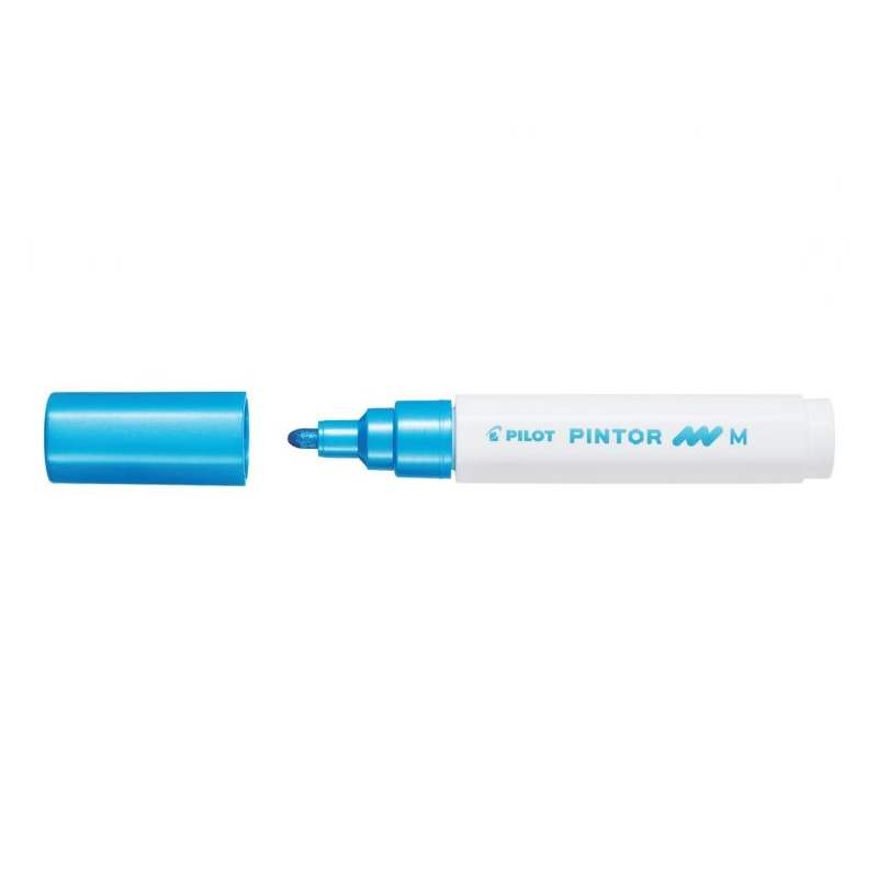 Set 6 markere cu vopsea Pilot Pintor Metalic M 4.5 mm varf rotund Marker Cu Vopsea Pintor Albastru Metalic M 6/Bax