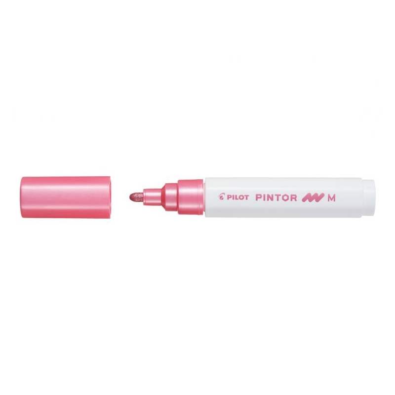 Set 6 markere cu vopsea Pilot Pintor Metalic M 4.5 mm varf rotund Marker Cu Vopsea Pintor Roz Metalic M 6/Bax