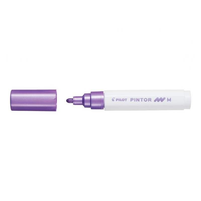 Set 6 markere cu vopsea Pilot Pintor Metalic M 4.5 mm varf rotund Marker Cu Vopsea Pintor Violet Metalic M 6/Bax