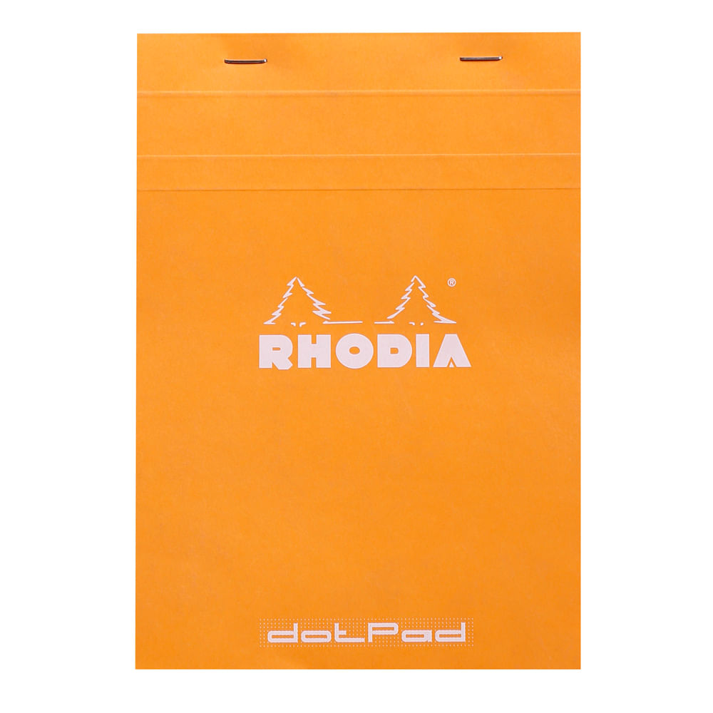 Bloc notes A5 80 file capsat liniatura punctata Rhodia Coperta portocalie