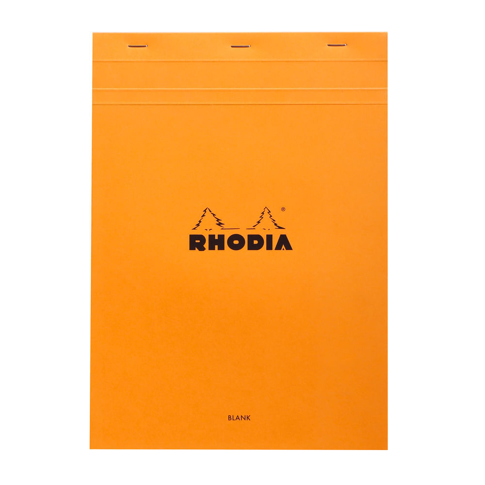 Bloc notes A4 80 file capsat velina Rhodia Bloc notes A4 80 file capsat foaie velina Rhodia coperta portocalie