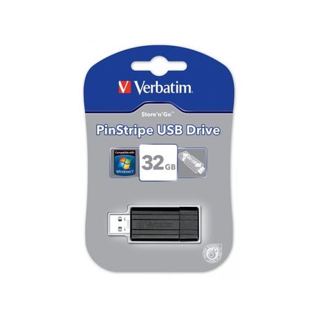 Stick memorie Verbatim Store 'n' Go PinStripe 32GB, USB 2.0, Black
