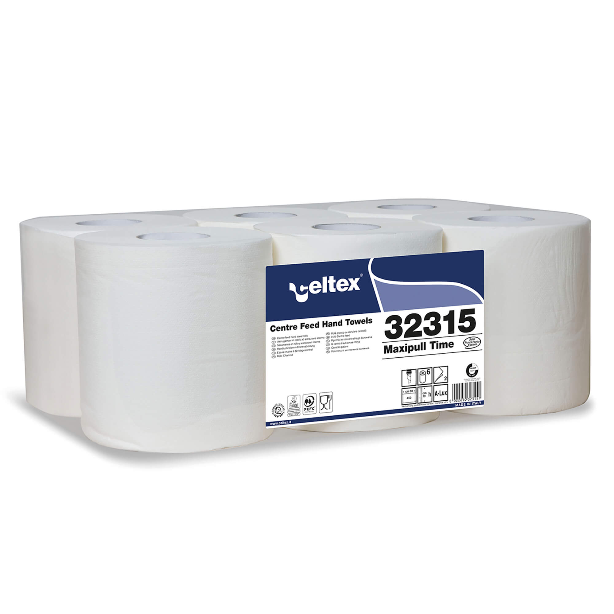 Rola prosop alb 2 straturi 135 m 6 role/bax Rola prosop alb 2 straturi 135m 6role/bax