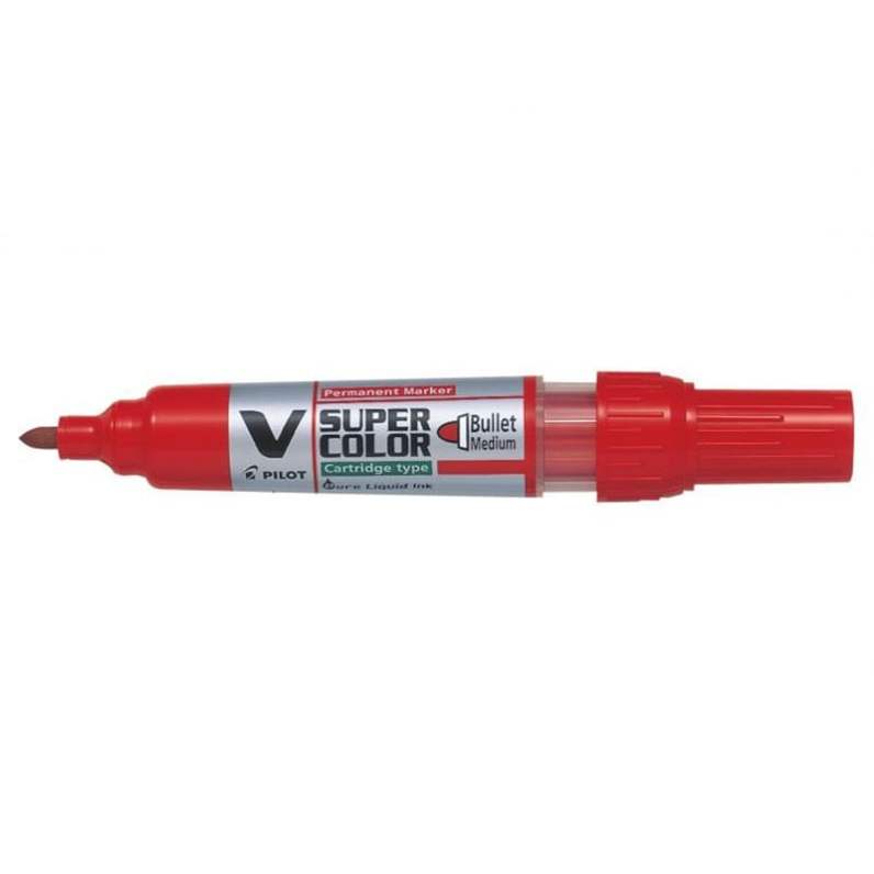 Marker permanent Pilot VSuper Color 4.5 mm varf rotund Marker permanent Pilot VSuper Color varf rotund 4.5 mm rosu