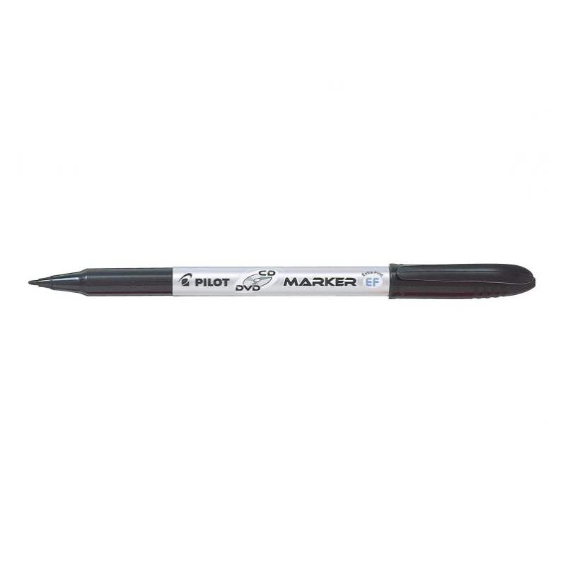 Marker permanent pentru CD/DVD Pilot Begreen 0.6 mm varf rotund negru