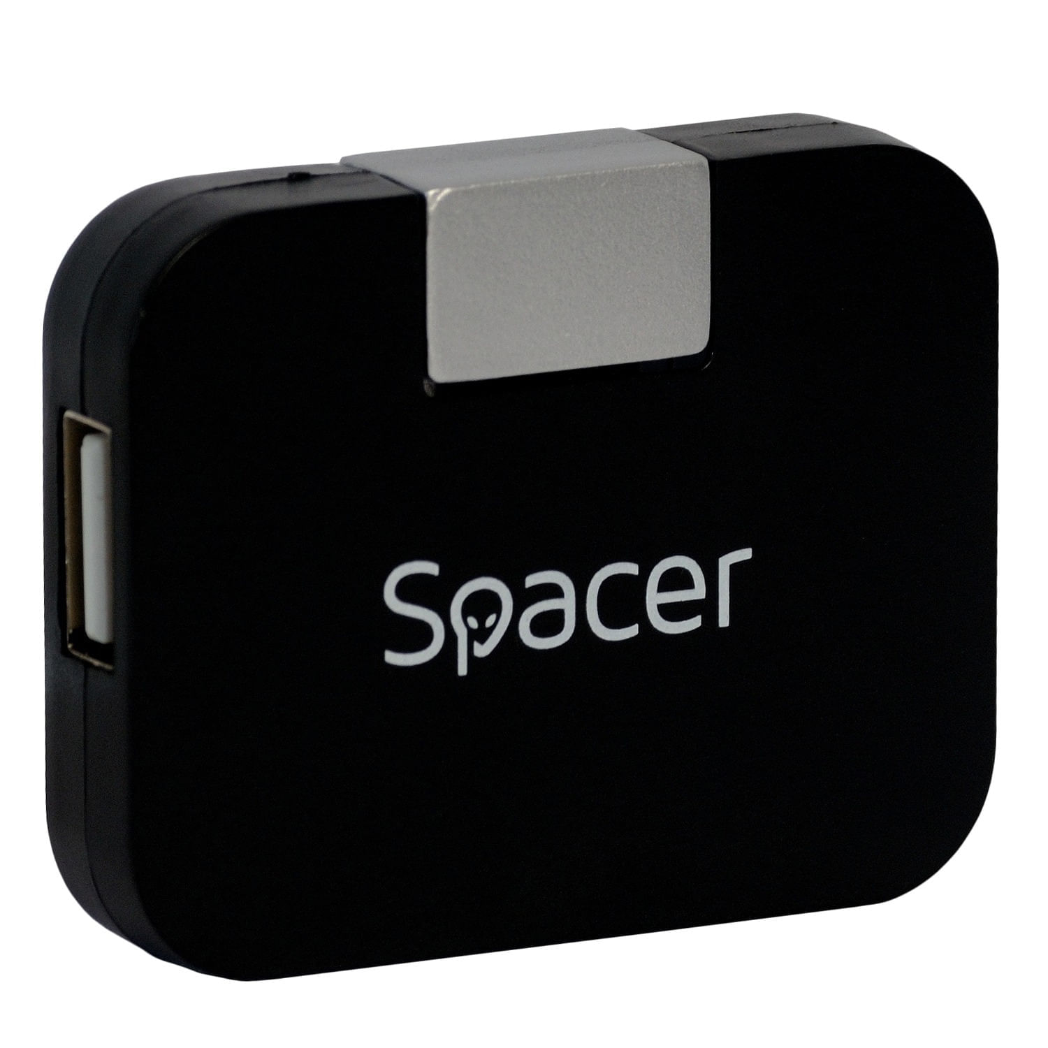 Hub extern Spacer usb 2.0 x 4 usb 2.0 cablu 1m negru