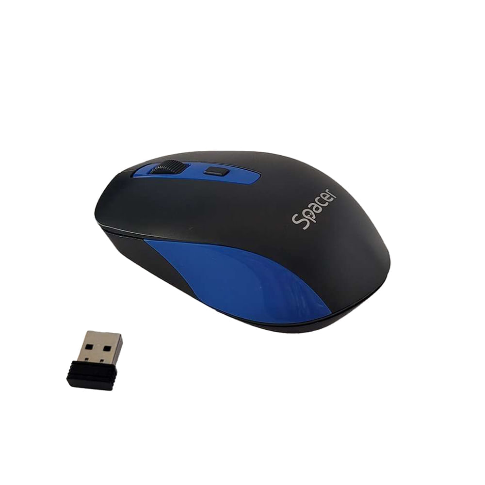 Mouse optic wireless Spacer negru cu albastru