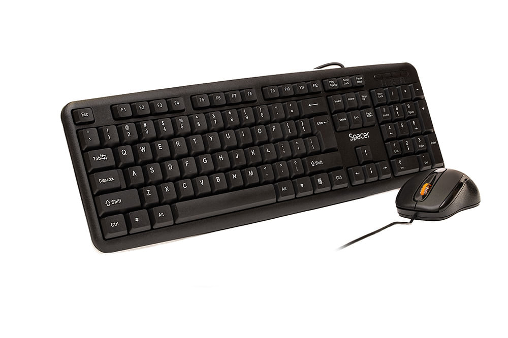 Kit tastatura si mouse cu fir Spacer SPKB-62 neagra dacris.net imagine 2022 depozituldepapetarie.ro