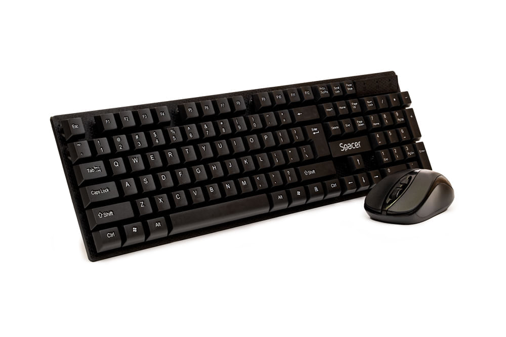 Kit tastatura si mouse wireless Spacer neagra