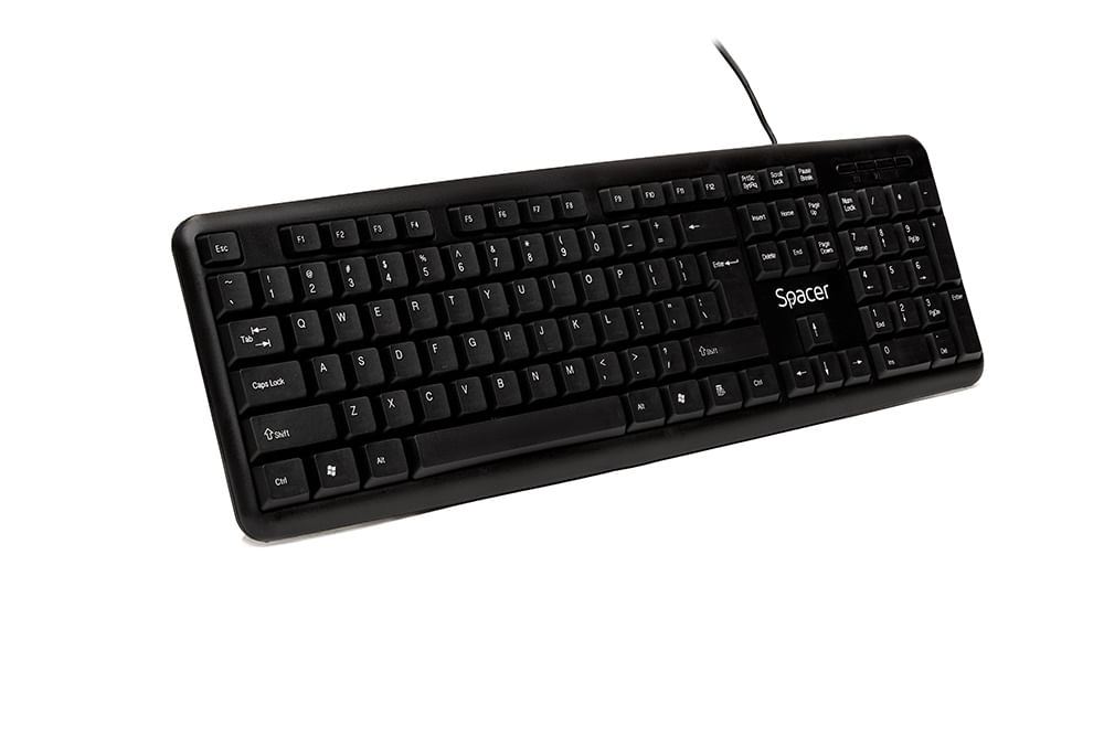 Tastatura cu usb Spacer 104 taste anti-spill neagra dacris.net imagine 2022 depozituldepapetarie.ro