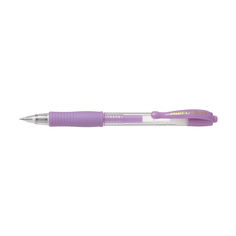 Set 12 rollere cu gel Pilot Pastel G-2 diverse culori 0.7 mm cu click violet
