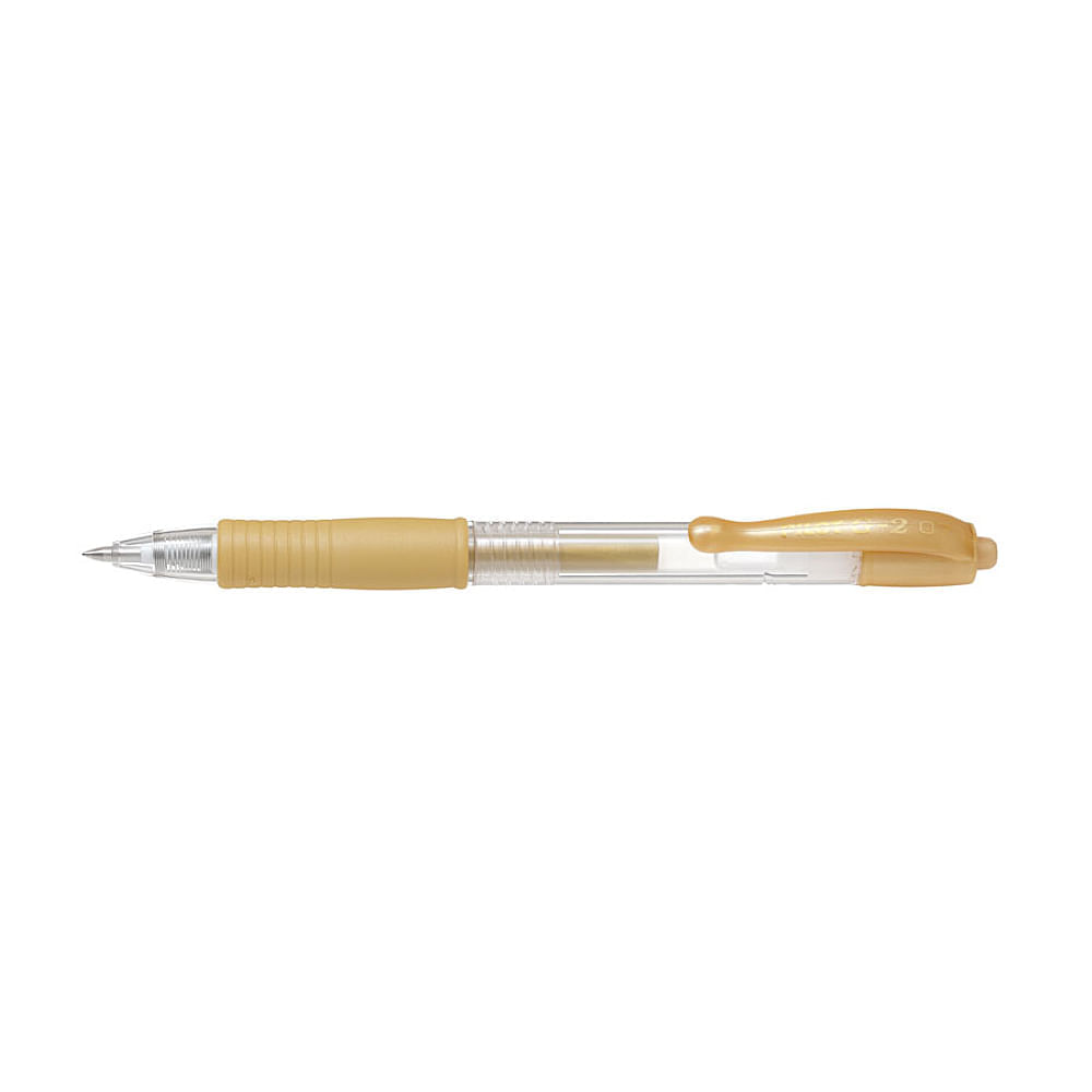 Pachet 12 buc Roller cu Gel G-2 Metalic Pilot 0.7 mm varf mediu auriu