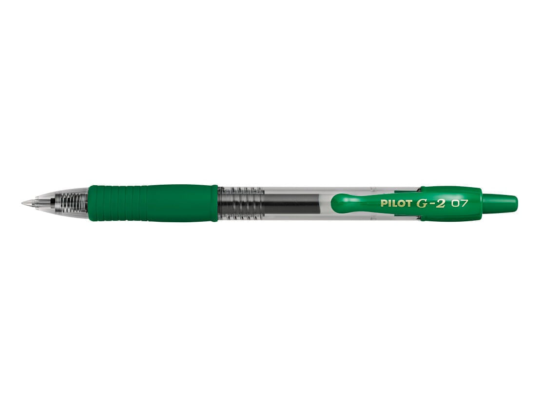 Pachet 12 buc roller cu gel g-2 eco pilot 0.7 mm varf mediu Roller cu gel Pilot G-2 0.7 mm verde