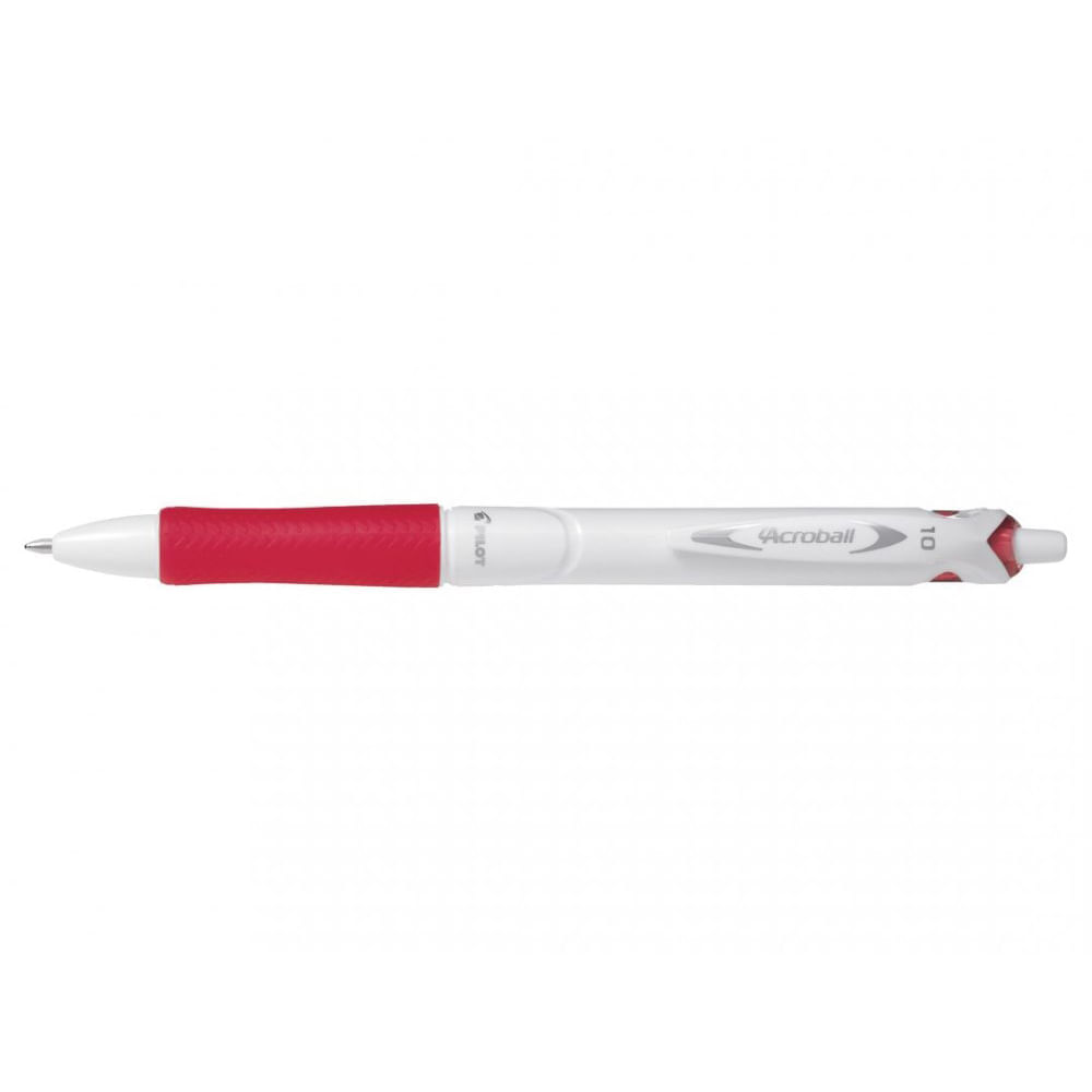 Pachet 10 buc Pix cu Bila Acroball Pure White Pilot scriere groasa 1.0 mm Pix cu bila Pilot Acroball Pure White 1.0 mm rosu