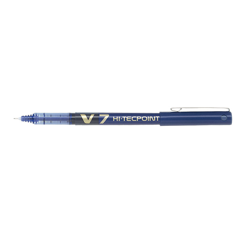 Set 12 rollere Pilot V7 Hi-Tecpoint diverse culori 0.7 mm cu capac albastru
