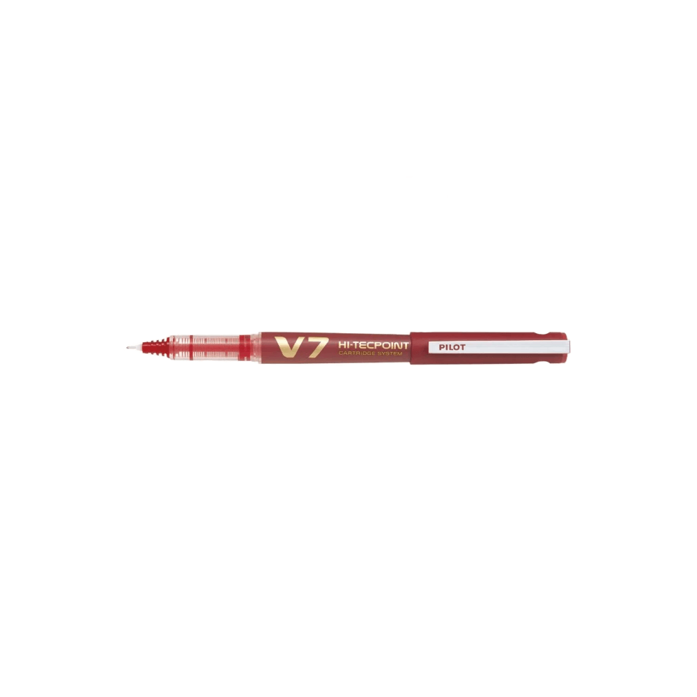 Pachet 10 buc roller reincarcabil v7 hi-tecpoint pilot 0.7 mm varf mediu Roller reincarcabil Pilot V7 Hi-Tecpoint 0.7 mm rosu