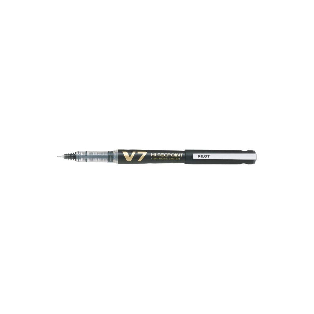 Pachet 10 buc roller reincarcabil v7 hi-tecpoint pilot 0.7 mm varf mediu Roller reincarcabil Pilot V7 Hi-Tecpoint 0.7 mm negru