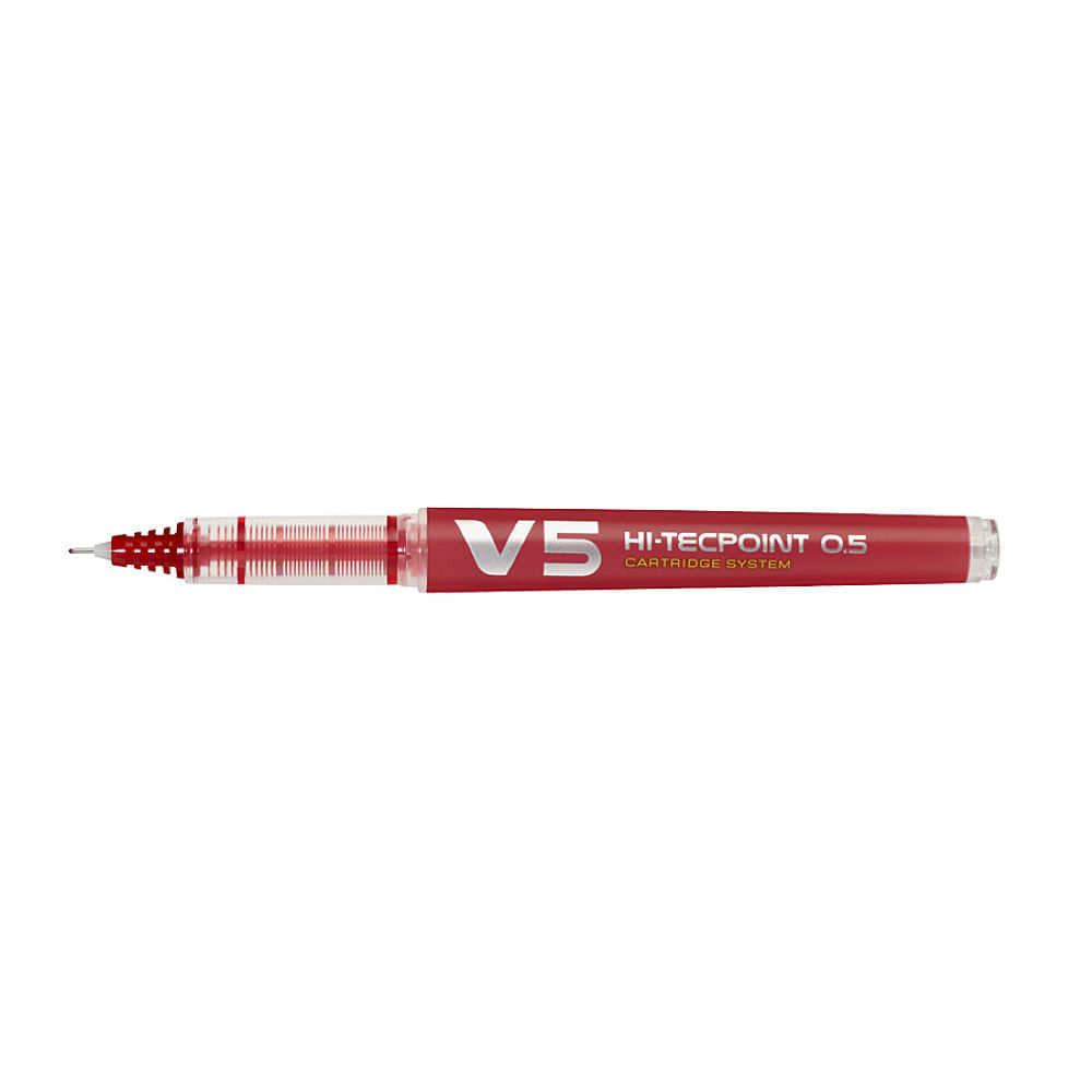 Set 10 rollere Pilot V5 Hi-tecpoint diverse culori 0.5 mm cu capcac Roller reincarcabil Pilot V5 Hi-Tecpoint 0.5 mm rosu
