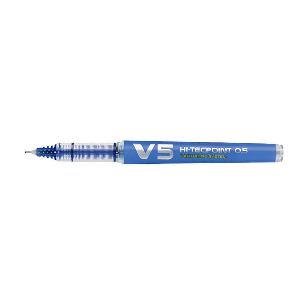 Set 10 rollere Pilot V5 Hi-tecpoint diverse culori 0.5 mm cu capcac Roller reincarcabil Pilot V5 Hi-Tecpoint 0.5 mm albastru
