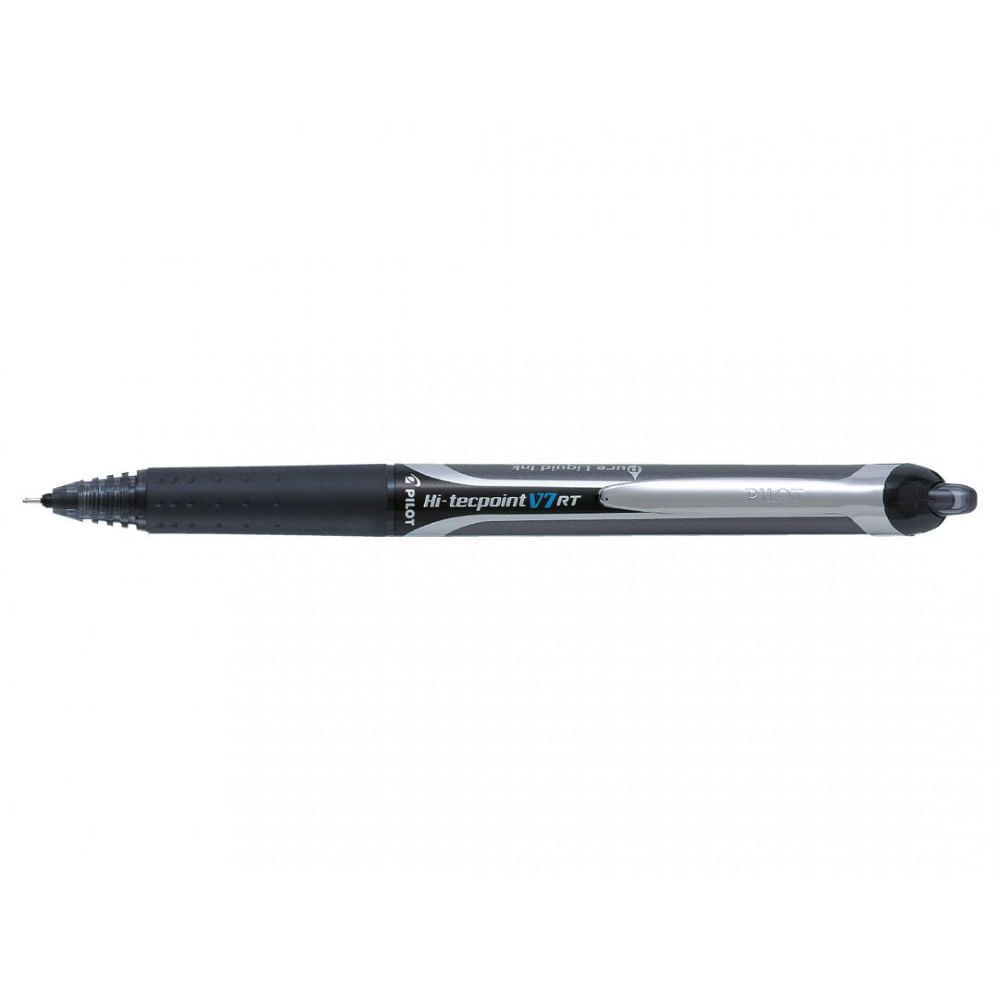 Set 12 rollere cu cerneala Pilot V7 Hi-Tecpoint RT diverse culori 0.7 mm cu click negru