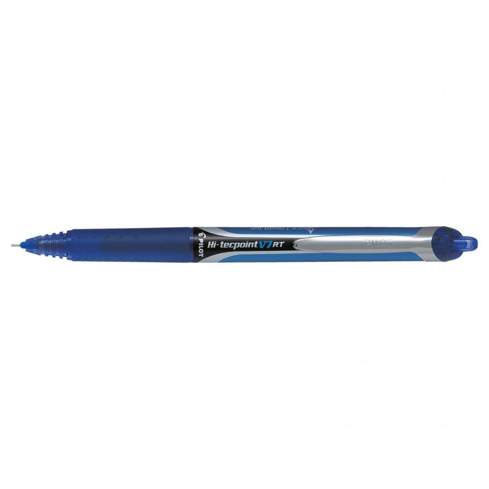 Set 12 rollere cu cerneala Pilot V7 Hi-Tecpoint RT diverse culori 0.7 mm cu click albastru