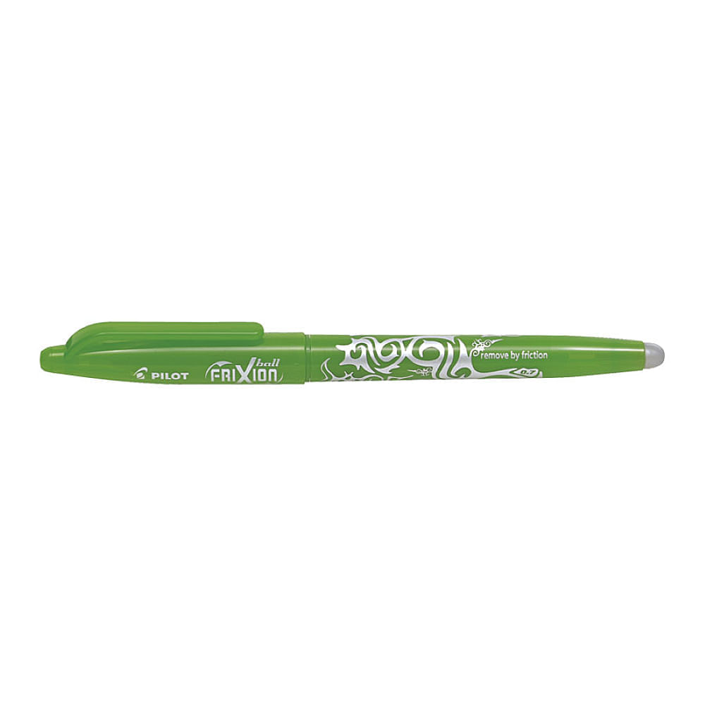 Set 12 rollere cu cerneala Pilot Frixion Ball diverse culori 0.7 mm cu capac Verde deschis