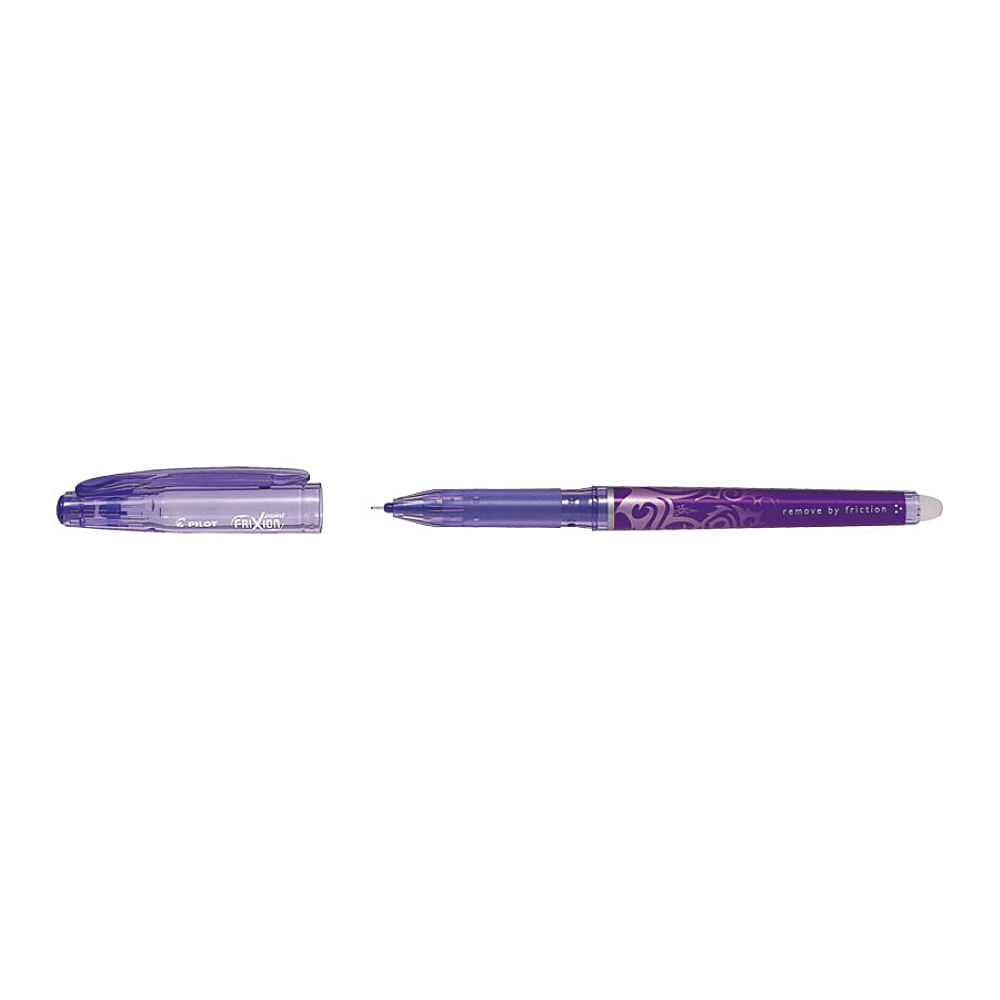 Set 12 rollere cu gel Pilot Frixion Point diverse culori 0.5 mm cu capac violet