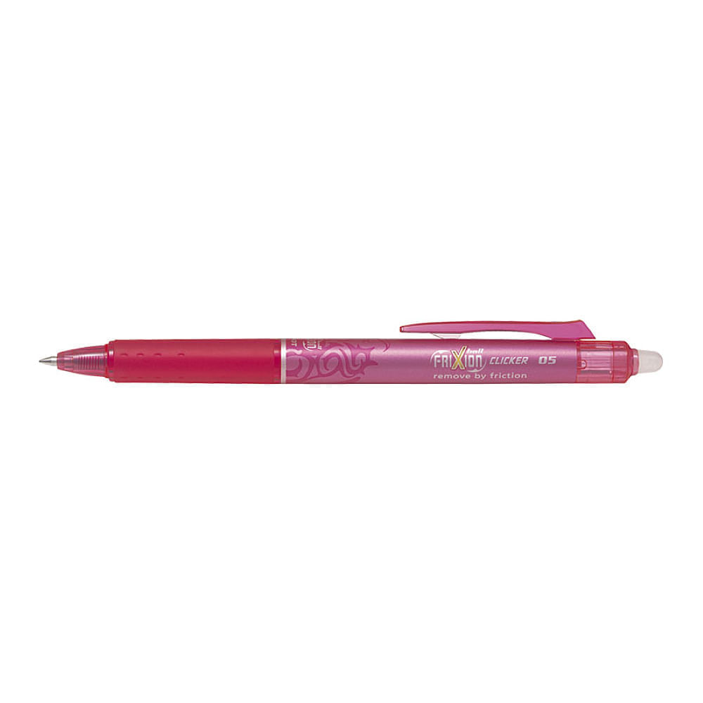 Set 12 rollere cu cerneala Pilot Frixion Clicker diverse culori 0.5 mm  roz