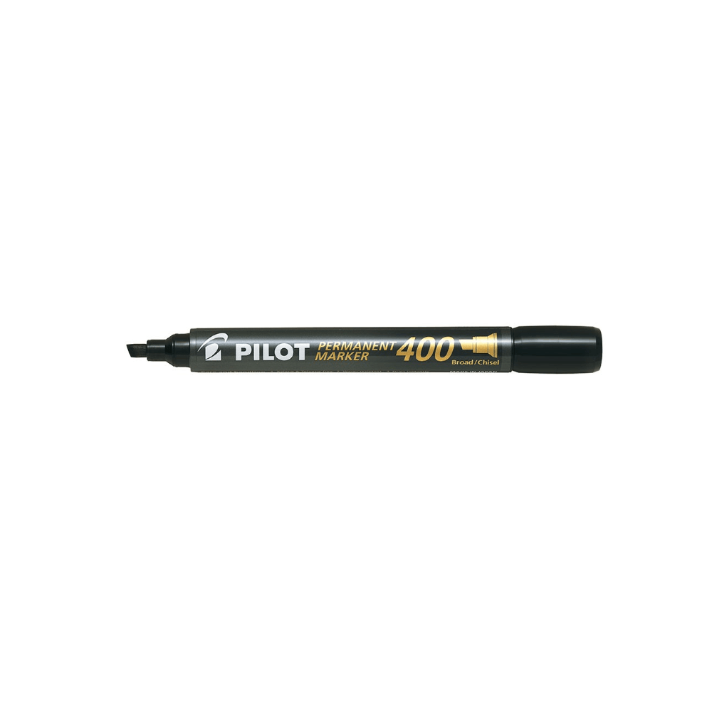 Set 12 markere Pilot Permanent P400 diverse culori 4 mm varf tesit negru