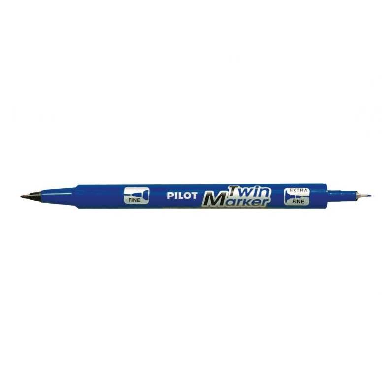 Pachet 10 buc marker permanent twin pilot begreen 0.4 mm varf rotund Marker permanent Pilot Twin BegreeN varf rotund 0.4 mm albastru