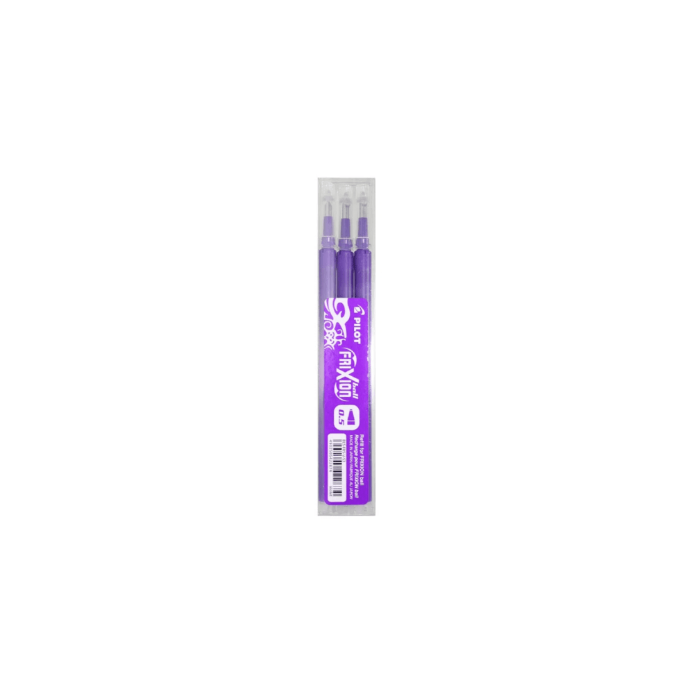 Pachet 12 buc set 3 Rezerve Roller Frixion Ball Pilot 0.5 mm varf fin Rezerva roller Pilot Frixion Clicker 0.5 mm 3 bucati/set violet