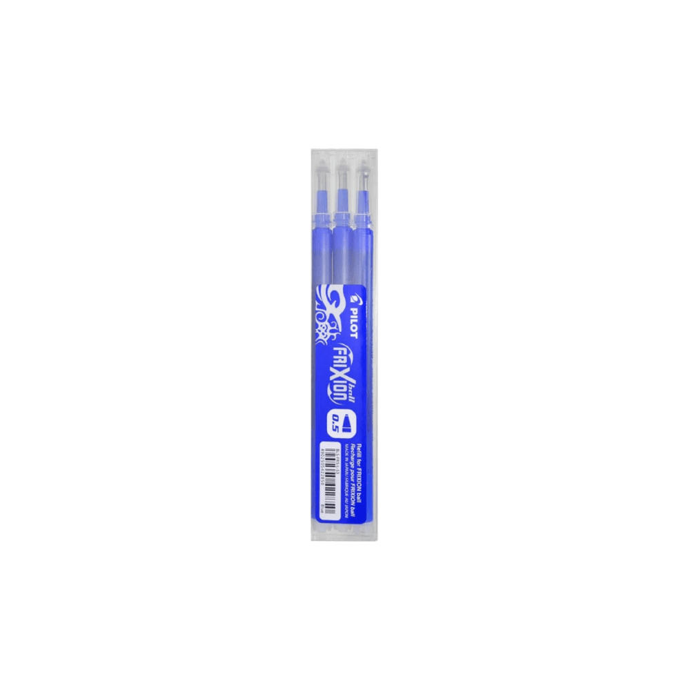 Pachet 12 buc set 3 Rezerve Roller Frixion Ball Pilot 0.5 mm varf fin Rezerva roller Pilot Frixion Clicker 0.5 mm 3 bucati/set albastru