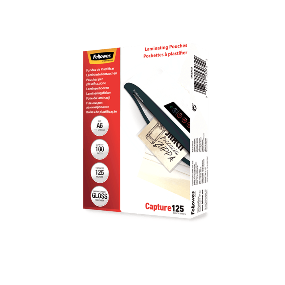 Pachet 10 buc folie laminat fellowes a6 125 microni 100 bucati/top Folie laminat Fellowes A6 125 microni 100 bucati/top
