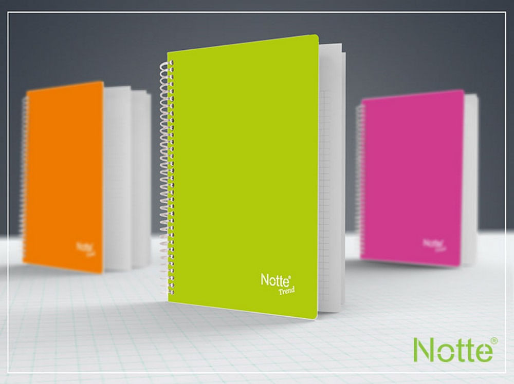 Pachet 36 caiete Notte Trend A4, coperta PP, cu spira, 80 file, matematica