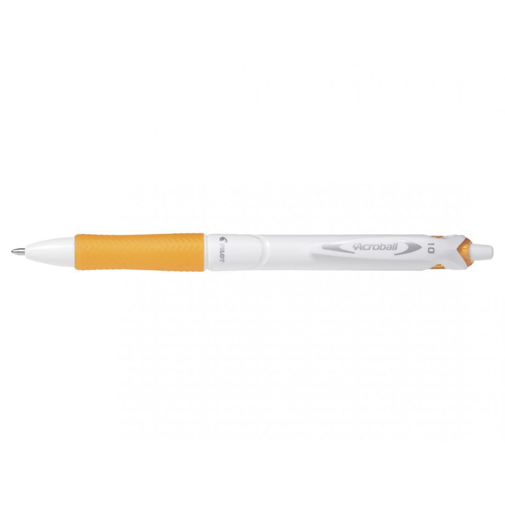 Pachet 10 buc Pix cu Bila Acroball Pure White Pilot scriere groasa 1.0 mm Pix cu bila Pilot Acroball Pure White 1.0 mm portocaliu