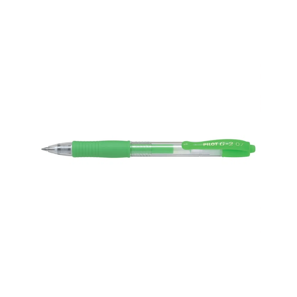 Set 12 rollere cu gel Pilot G-2 Neon 0.7mm verde cu click Set 12 rollere cu gel Pilot G-2 Neon 0.7mm cu click verde