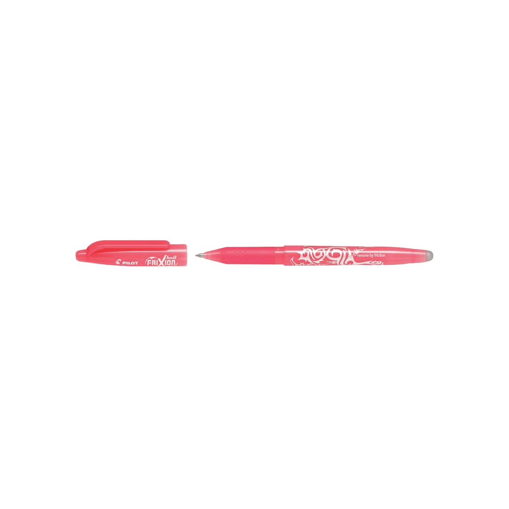 Set 12 rollere cu cerneala Pilot Frixion Ball diverse culori 0.7 mm cu capac Roz Coral