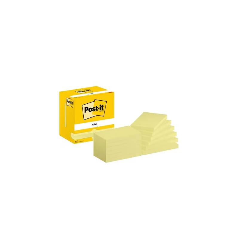 Set 12 notite adezive 100 file galben Post it Set 12 notite adezive 100 file galben Post it