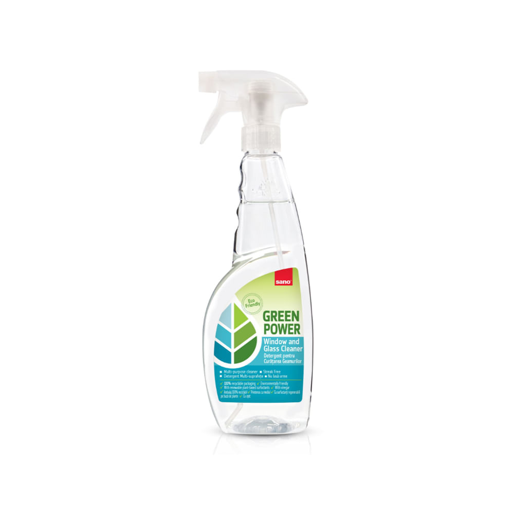 Detergent pentru geamuri 750 ml cu pulverizator, eco-friendly, Sano Green Power