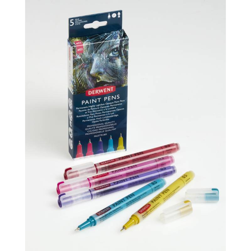 Set liner cu vopsea Derwent Professional, 0.5 mm, pentru suprafete multiple, culori mate