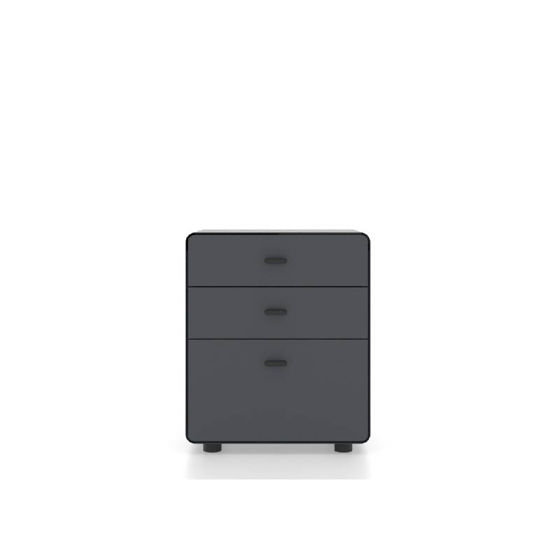 Casetiera fixa cu 3 sertare din metal si PAL Antracit Casetiera fixa cu 3 sertare din metal si PAL Antracit