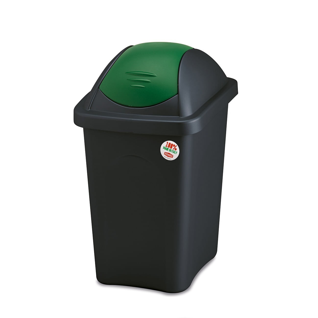 Cos gunoi deseuri selective capac batant 30L verde