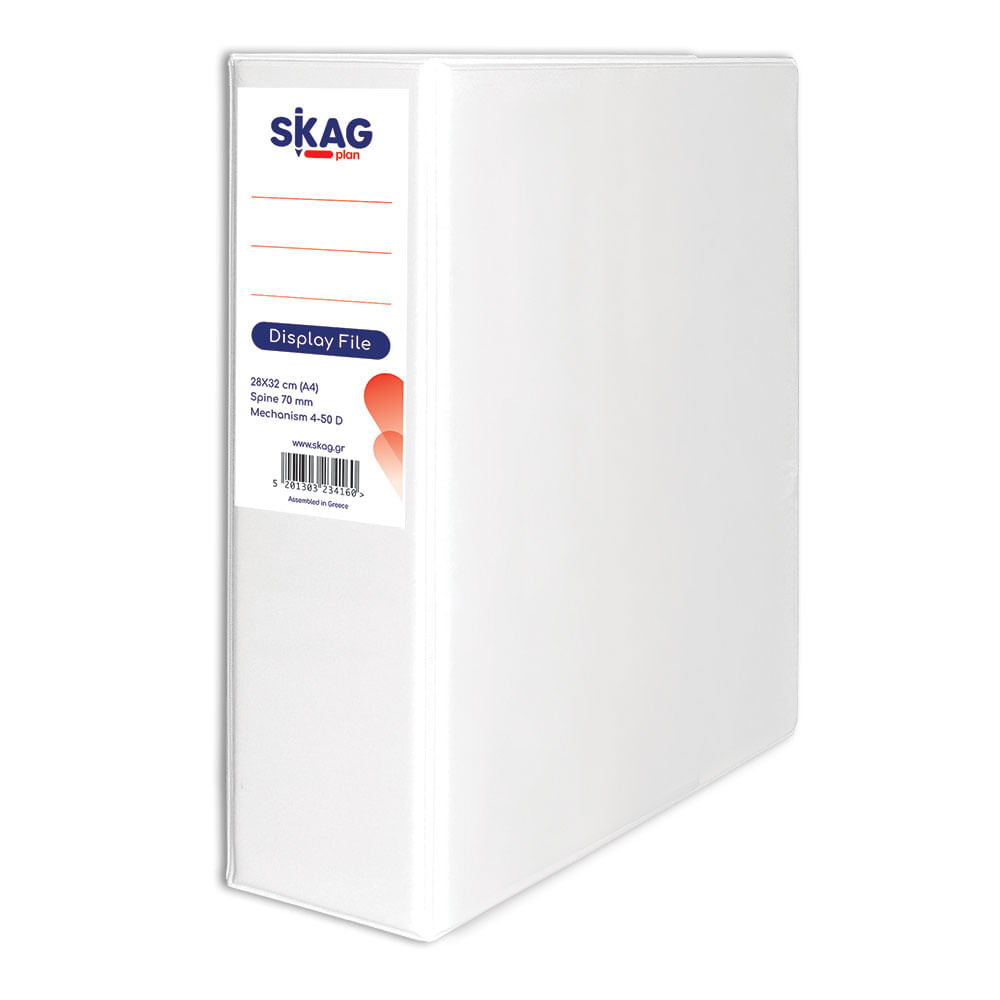 Caiet mecanic Skag A4 cu foaie de prezentare 4 inele alb