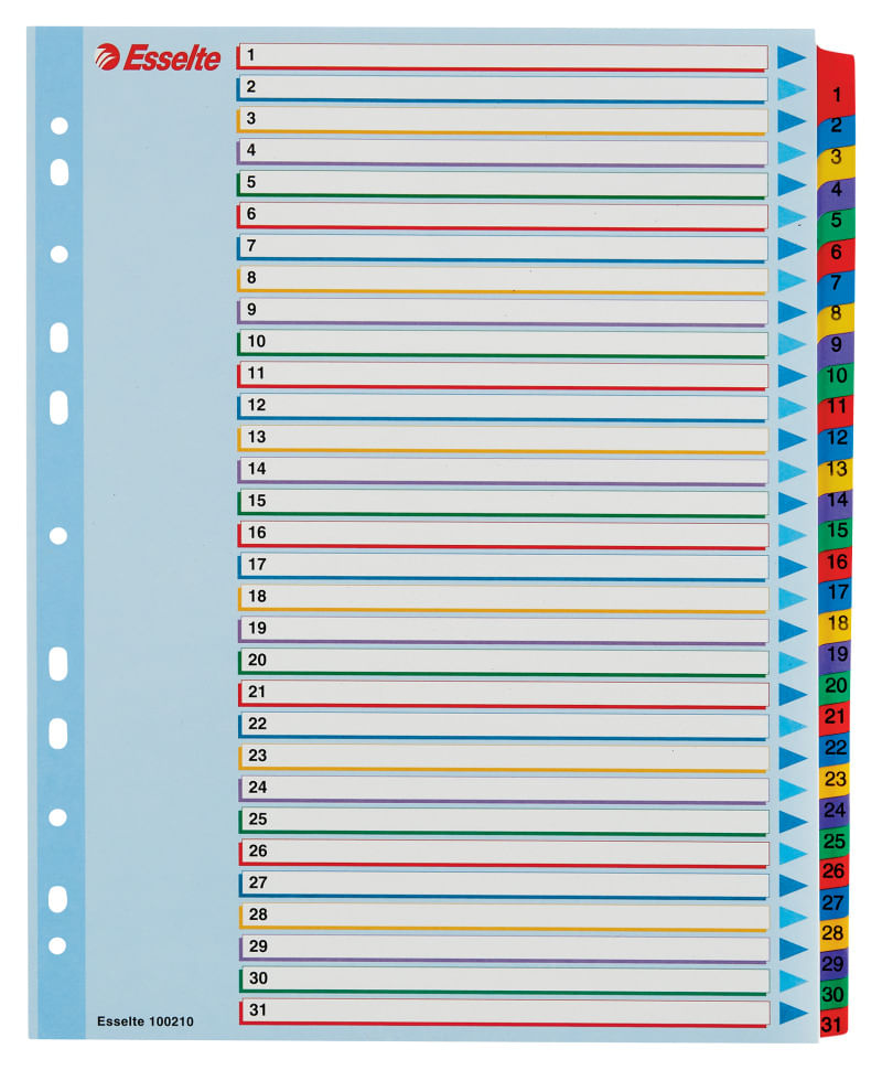 Index Esselte A4 Maxi 1-31 reinscriptibil