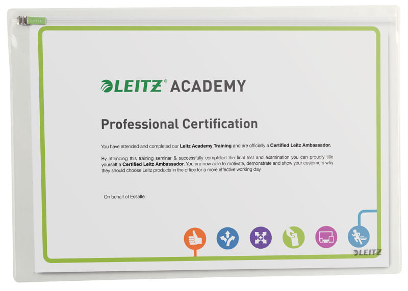 Buzunar cu fermoar Leitz Complete Smart Traveller PVC L 325x227 mm 2 buc/set transparent